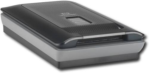 HP - Scanjet Flatbed Scanner - 4800 dpi Optical - Gray/Black - Angle