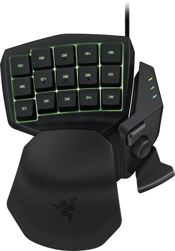 Razer - Tartarus Chroma Expert RGB Gaming Keypad - Black - Larger Front