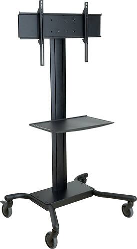 Peerless - SmartMount TV Cart for Most 32" - 65" Flat-Panel TVs - Black - Angle