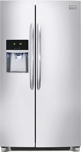 Frigidaire - Gallery 26.0 Cu. Ft. Frost-Free Side-by-Side Refrigerator with Thru-the-Door Ice and Water - Stainless Steel - Larger Front