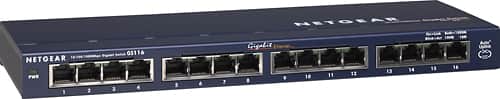 NETGEAR - ProSafe 16-Port 10/100/1000 Gigabit Ethernet Switch - Blue - Larger Front