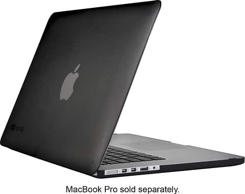 Speck - Shell Case for 15" Apple® MacBook® Pro with Retina display - Onyx Black - Larger Front