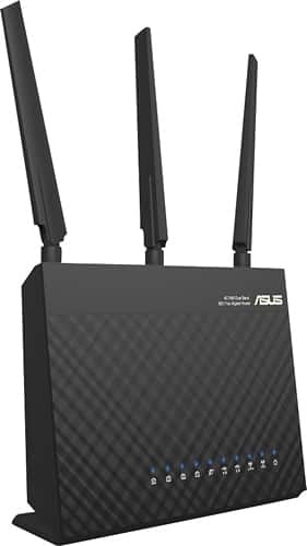 Asus - WirelessAC1900 Dual-Band Gigabit Wireless Router - Black - Larger Front