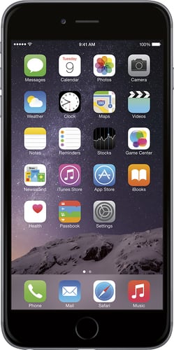 Apple - iPhone 6 Plus 64GB - Pre-Owned - Space Gray (AT&T) - Larger Front