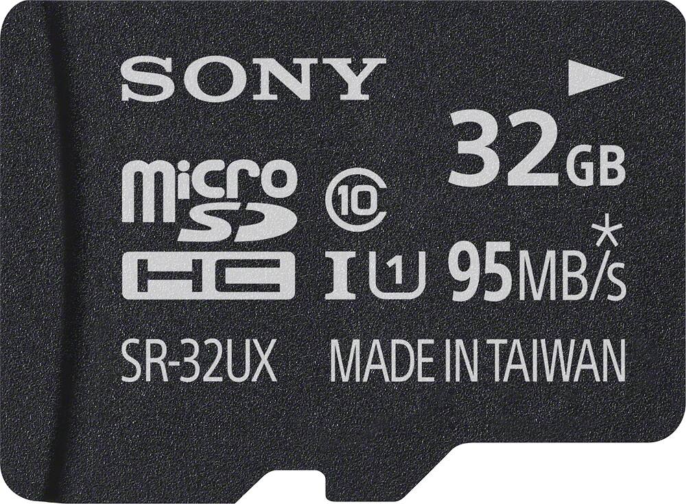 Sony - 32GB microSDHC Class 10 UHS-I Memory Card - Black - Front Zoom
