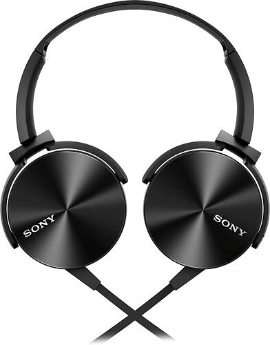 Sony - On-Ear Headphones - Black - Larger Front