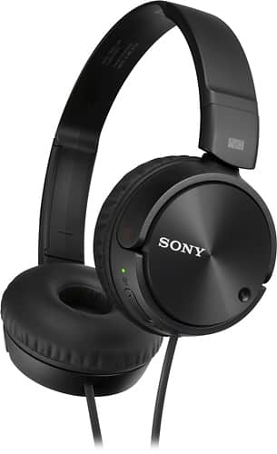 Sony - Noise-Canceling Over-the-Ear Headphones - Black - Left