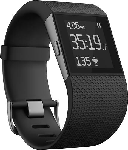 Fitbit - Surge Fitness Watch (Small) - Black - Larger Front