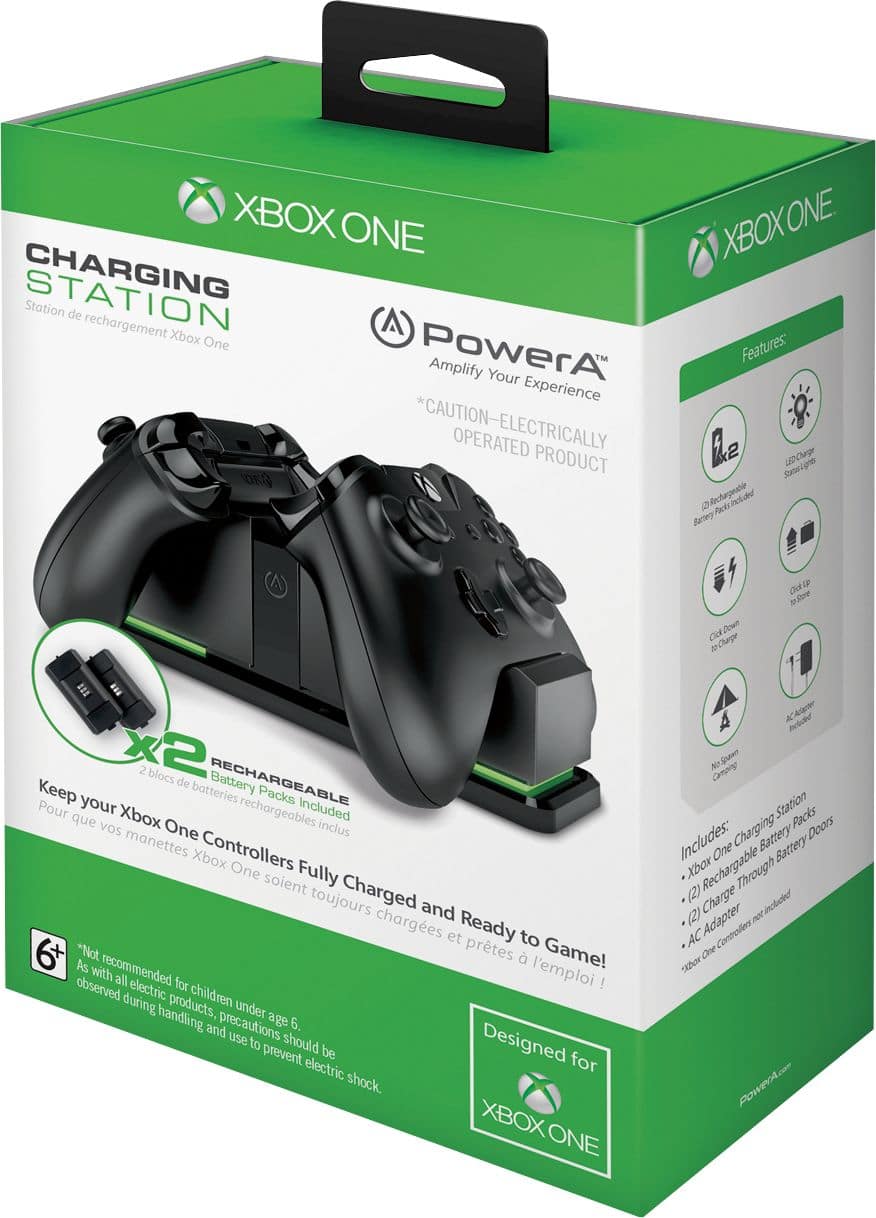 Power A - Dual Controller Charging Station for Xbox One - Black - AlternateView15 Zoom