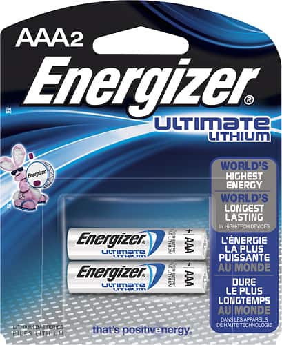 Energizer - Ultimate Lithium AAA Batteries (2-Pack) - Silver - Larger Front