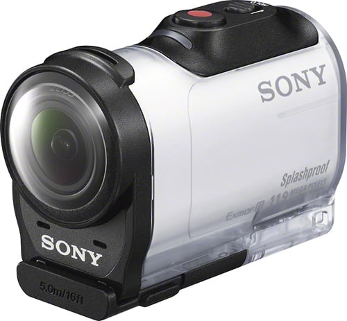 Sony - AZ1V HD Mini Action Cam - White - Angle