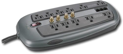 Dynex™ - 11-Outlet PC Home/Office Surge Protector - Angle