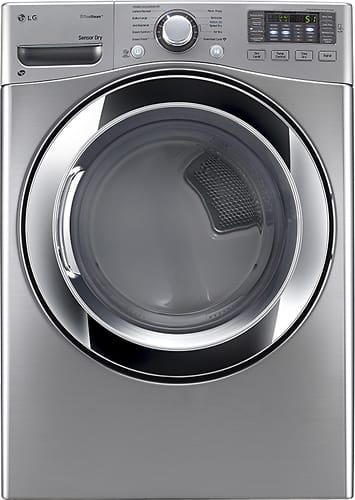 LG - SteamDryer 7.4 Cu. Ft. 10-Cycle Electric Dryer with Steam - Graphite Steel - Larger Front
