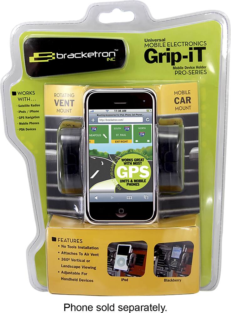 Bracketron - Grip-iT Car Vent Mount - Black - AlternateView12 Zoom