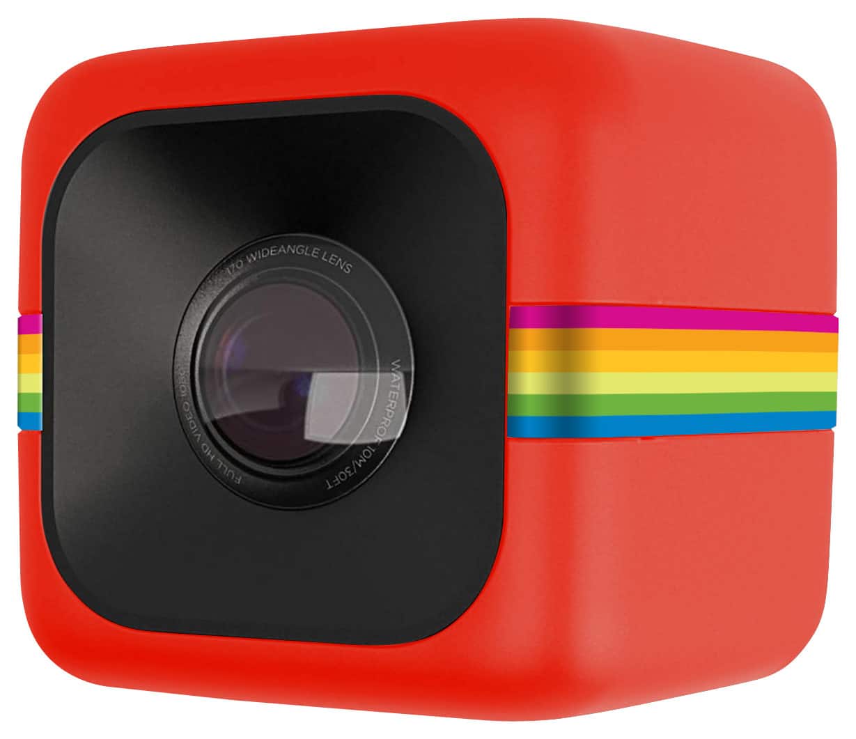 Polaroid - Cube Lifestyle HD Action Camera - Red - Angle
