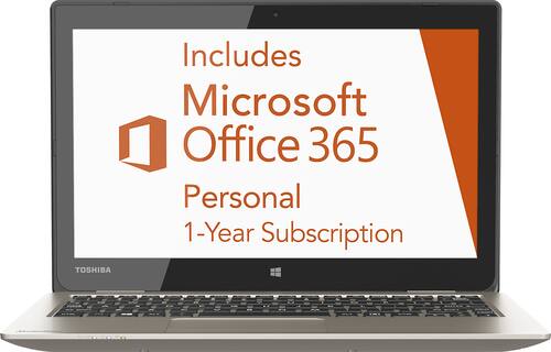 Toshiba - Satellite 11.6" Touch-Screen Laptop - Intel Celeron - 2GB Memory - 32GB Flash (eMMC) Memory - Satin Gold - Larger Front