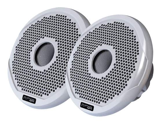 Fusion - 4" 2-Way Outdoor Speakers (Pair) - White - Larger Front