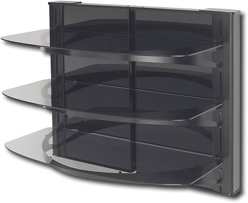 Sanus - Wall-Mount Shelf System for A/V Components - Black - Angle
