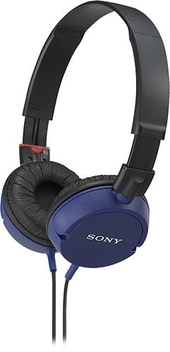 Sony - ZX-Series Outdoor Monitor Over-the-Ear Headphones - Blue - Angle