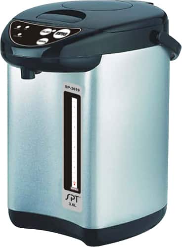 SPT - 3.6L Hot Water Pot - Stainless-Steel/Black - Angle