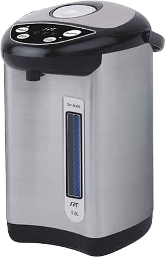 SPT - 5L Hot Water Pot - Stainless-Steel/Black - Angle