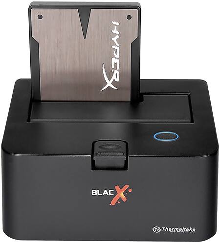 Thermaltake - BlacX Hard Drive Enclosure Docking Station - Black - Larger Front