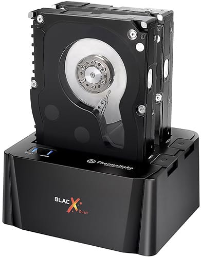 Thermaltake - BlacX Duet Hard Drive Enclosure Docking Station - Black - Larger Front
