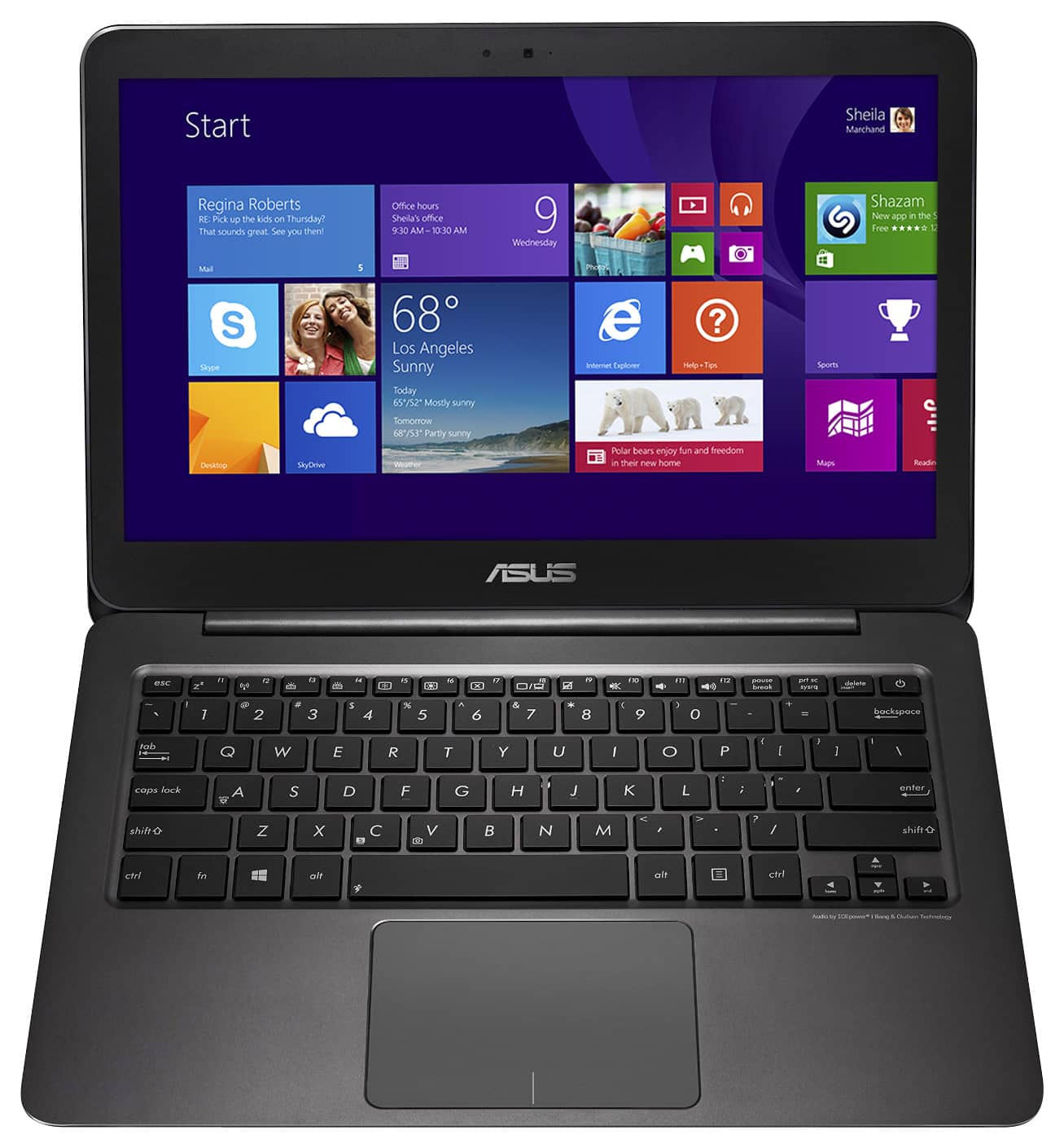 Asus - ZENBOOK 13.3" Laptop - Intel Core M - 8GB Memory - 256GB Solid State Drive - Black - Larger Front