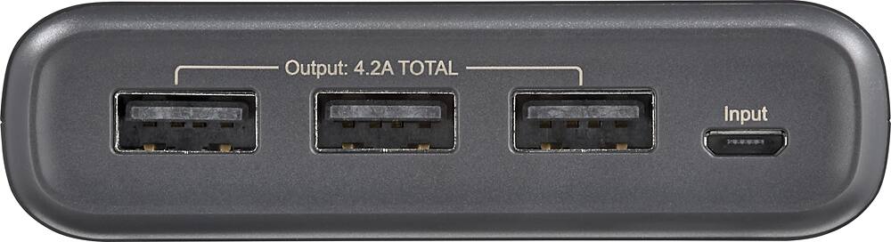 Insignia™ - 15600 mAh Portable Charger - Black/Gray - AlternateView12 Zoom