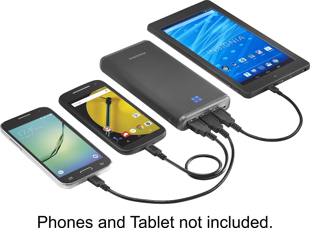 Insignia™ - 15600 mAh Portable Charger - Black/Gray - AlternateView13 Zoom