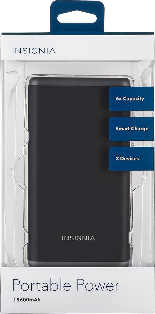 Insignia™ - 15600 mAh Portable Charger - Black/Gray - AlternateView1 Zoom