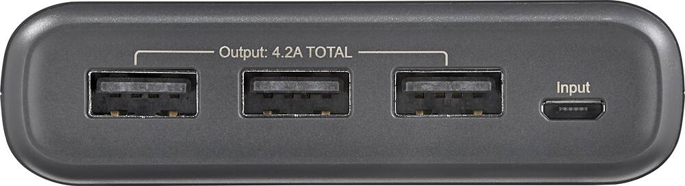 Insignia™ - Portable Charger - Black/Gray - AlternateView12 Zoom