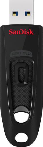 SanDisk - Ultra 64GB USB 3.0 Flash Drive - Black - Larger Front