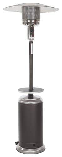 Fire Sense - Standard Series Propane Patio Heater - Mocha/Stainless-Steel - Larger Front
