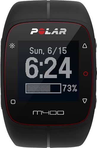 Polar - M400 GPS Watch with Heart Rate - Black - Larger Front