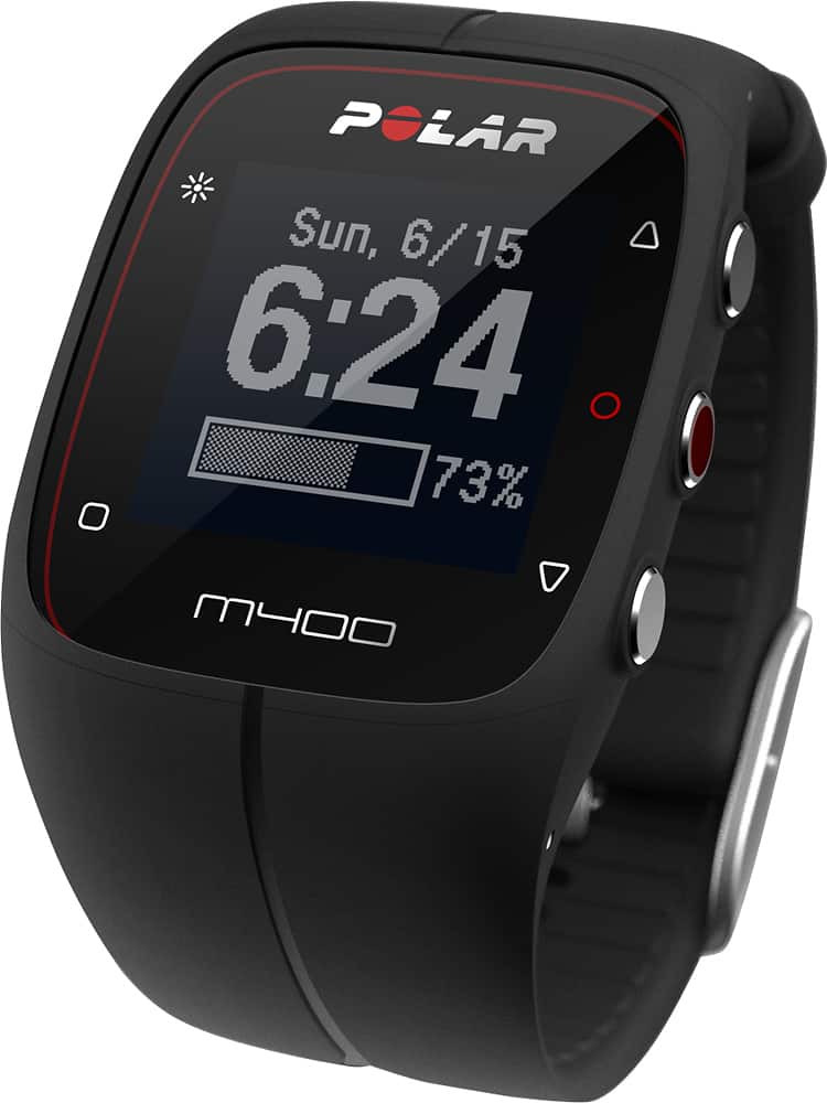 Polar - M400 GPS Watch with Heart Rate - Black - Left Zoom