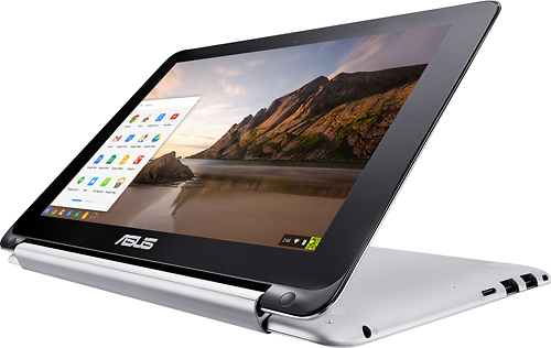 Asus - Flip 2-in-1 10.1" Touch-Screen Chromebook - Rockchip - 2GB Memory - 16GB Flash (eMMC) Memory - Aluminum - Larger Front
