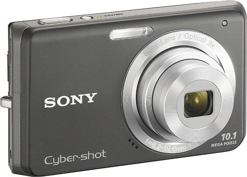 Sony Cyber Shot Megapixel Digital Camera Black Dsc W B Best Buy