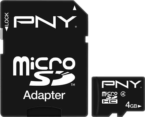 PNY - 8GB microSD Class 4 Memory Card - Larger Front