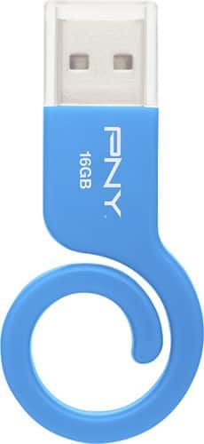 PNY Monkey Tail 16GB USB 2.0 Flash Drive - Blue