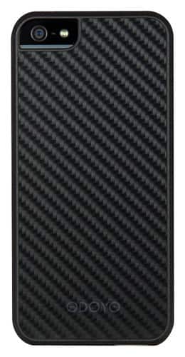 Odoyo - Metalsmith Carbon Fiber Case for Apple® iPhone® 5 - Midnight Black - Larger Front