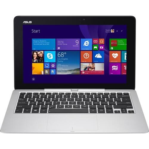 Asus - Transformer Book 2-in-1 11.6" Touch-Screen Laptop - Intel Atom - 4GB Memory - 64GB Solid State Drive - Dark Blue - Larger Front