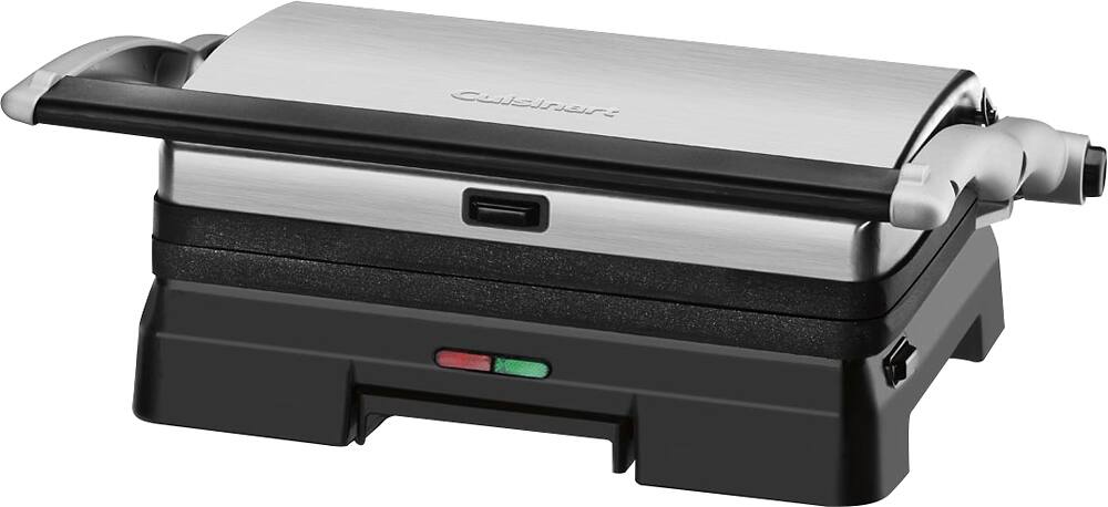 Cuisinart - Griddler Grill and Panini Press - Brushed Stainless-Steel - Left Zoom