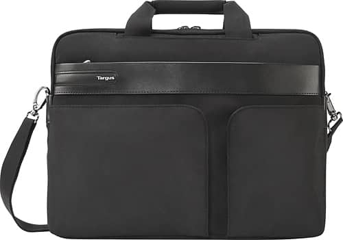 Targus - Lomax Laptop Briefcase - Black - Larger Front