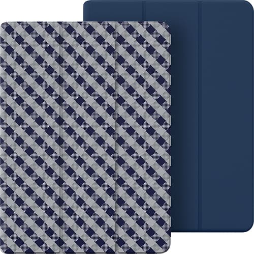 Belkin - Reversible Gingham Cover for Apple® iPad® Air 2 - Gray/Navy - Larger Front
