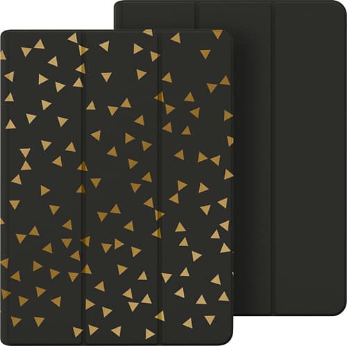 Belkin - Reversible Cover for Apple® iPad® Air 2 - Black with Gold Triangles - Larger Front