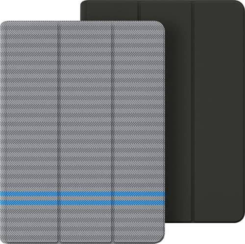 Belkin - Reversible Striped Cover for Apple® iPad® Air 2 - Black/Gray - Larger Front