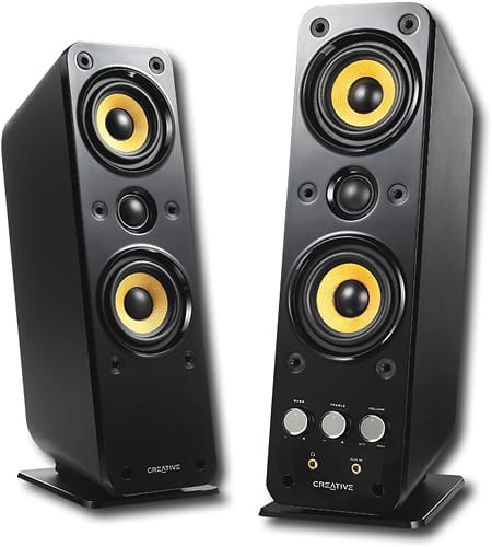 Creative - GigaWorks T40 Series II 2.0 Speaker System (2-Piece) - Black/Yellow - Larger Front