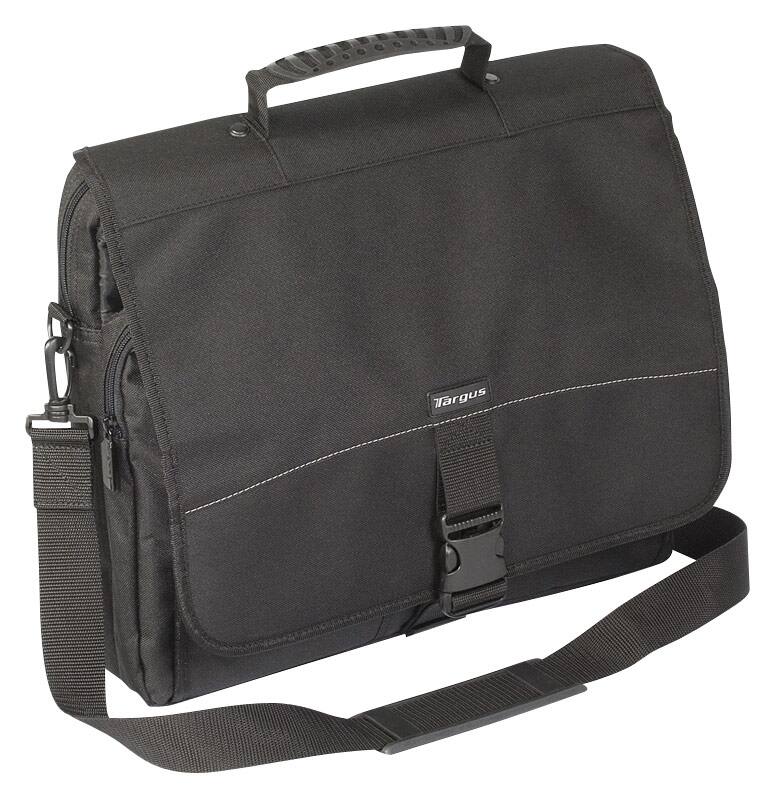 Targus - Carrying Case (Messenger) for 15.6" Notebook - Black - Larger Front