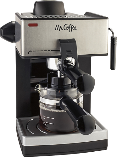 Mr. Coffee - Steam Espresso Machine - Black/Silver - Angle